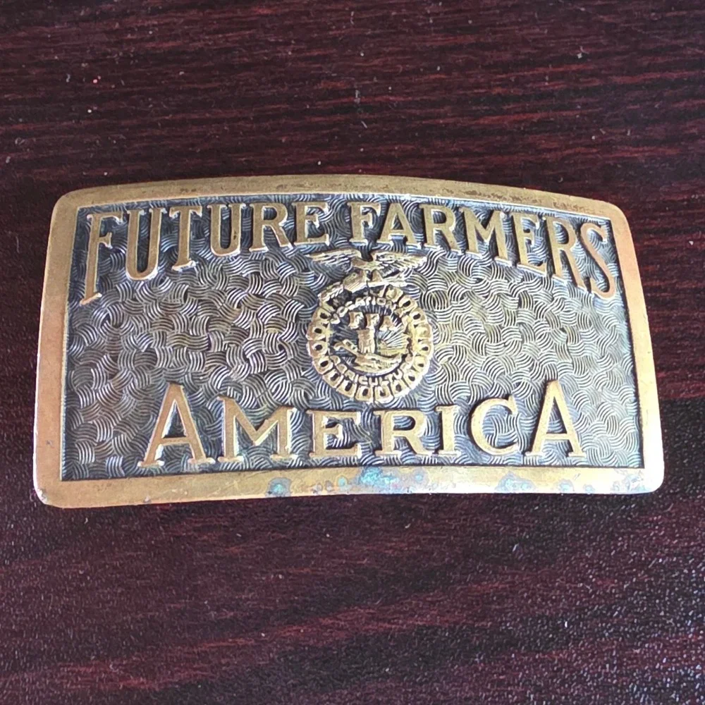 FFA Future‎ Farmers of America Belt Buckle Gold Tone Brass USA Made Education